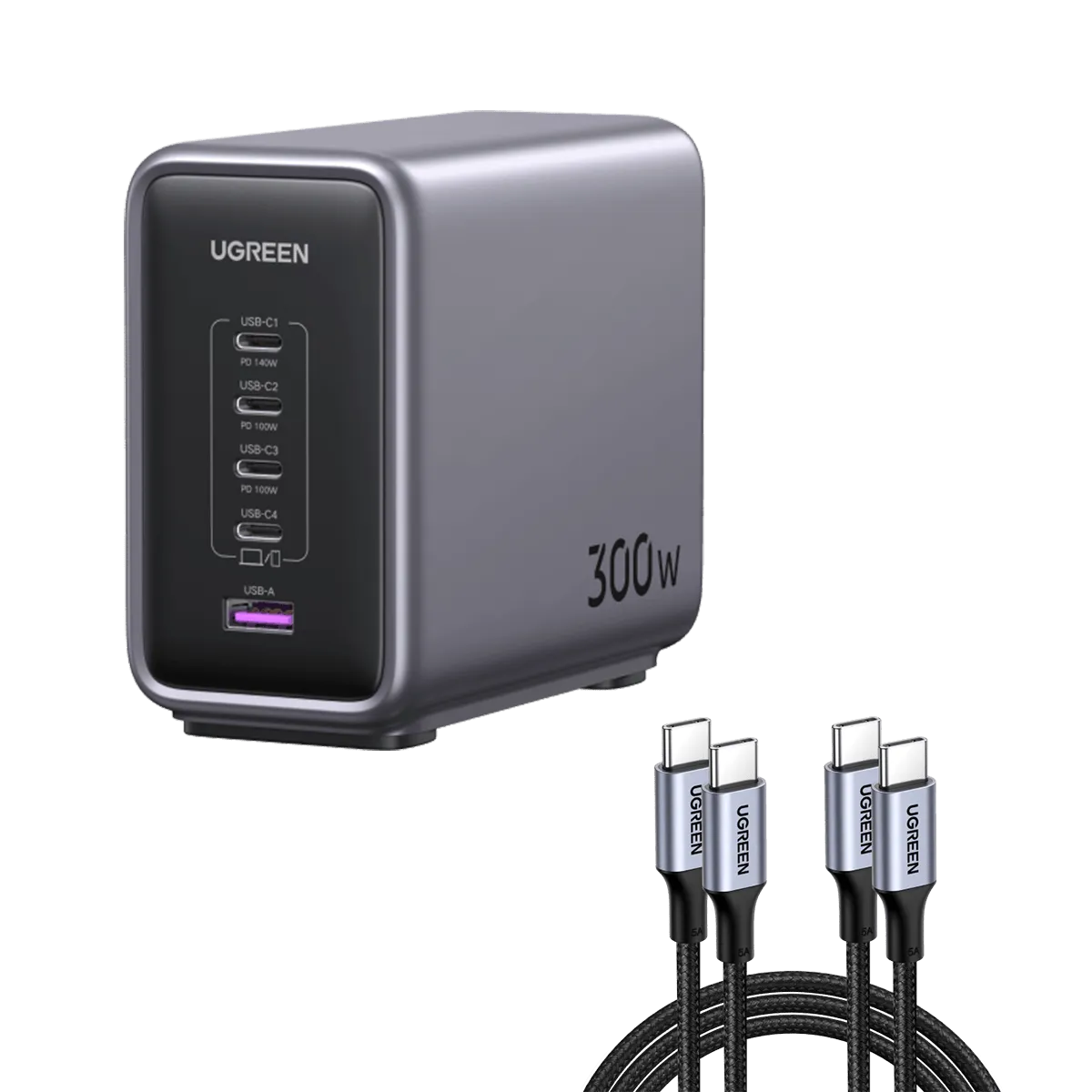 Doorbuster UGREEN Nexode 300W USB C GaN Charger-5 Ports Desktop Charger  Stylish & Comfortable