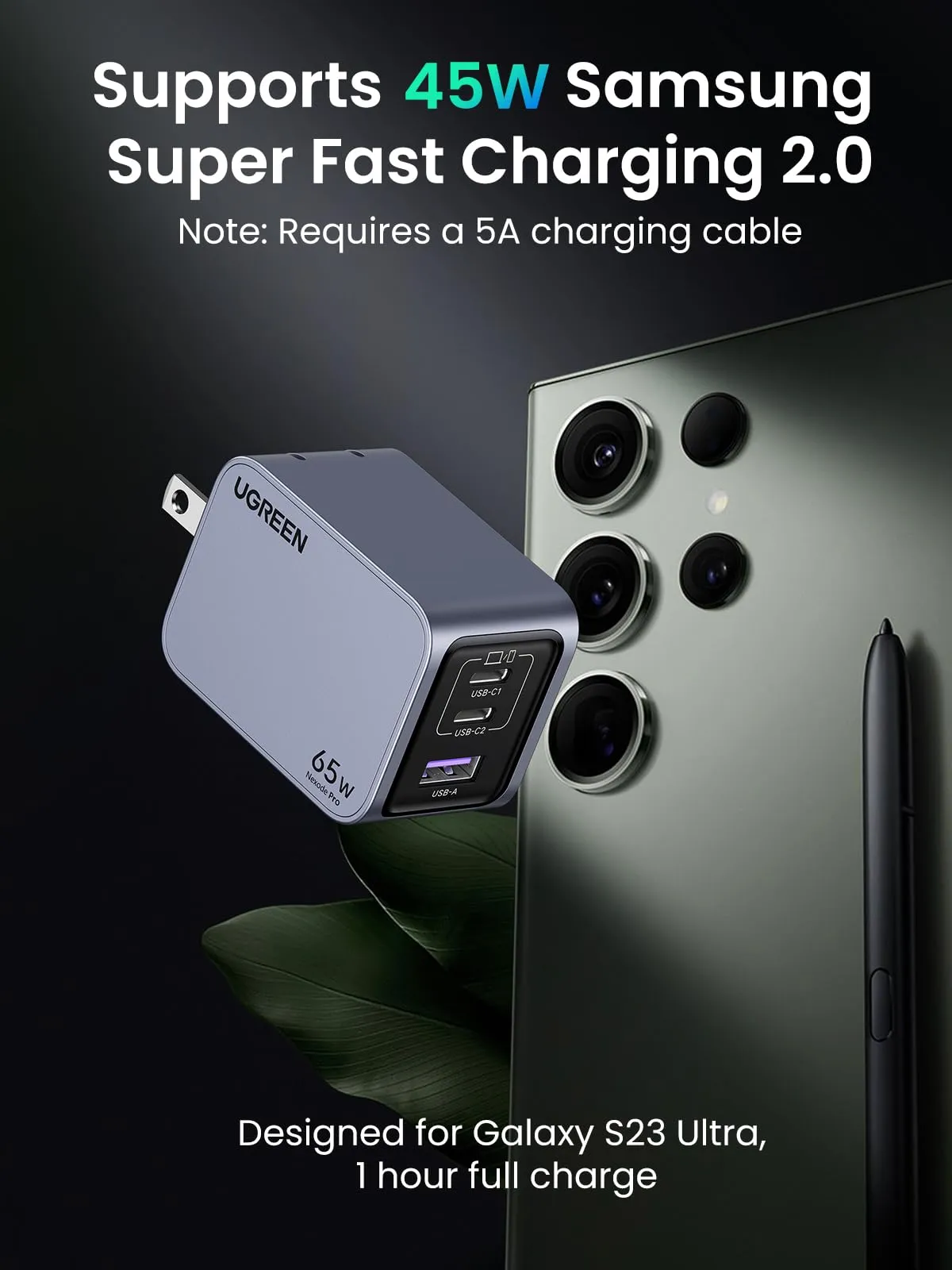 Doorbuster UGREEN Nexode Pro 65W 3-Port GaN Fast iPhone Charger  Today Only!
