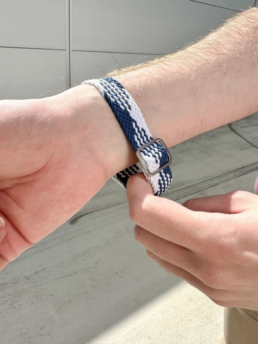Editors Choice Amazfit GTS 2 Braided Nylon Strap (Blue/White)  Last Chance!