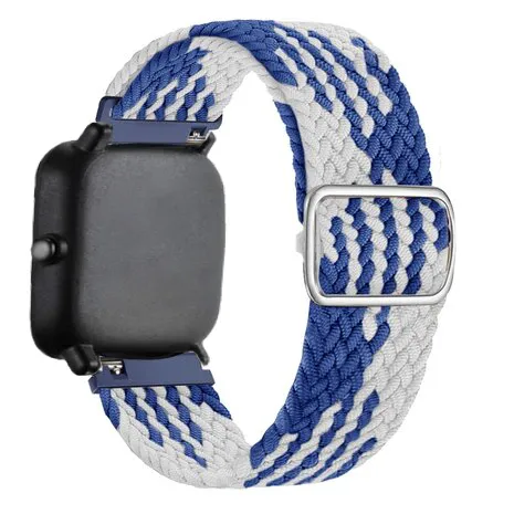 Editors Choice Amazfit GTS 2 Braided Nylon Strap (Blue/White)  Last Chance!