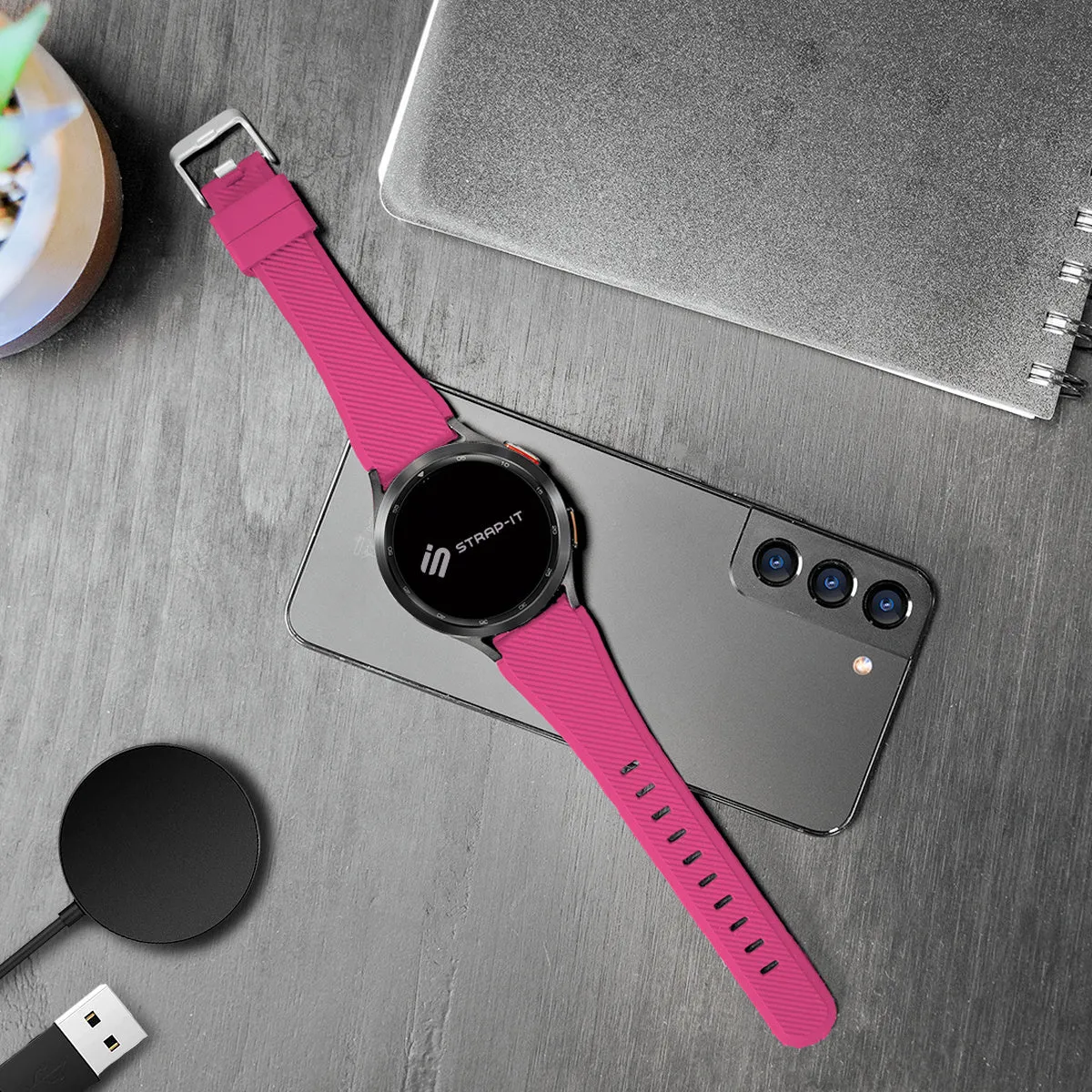 Editors Choice Amazfit GTS 2 Silicone Strap (Bright Pink)  Limited Stock!