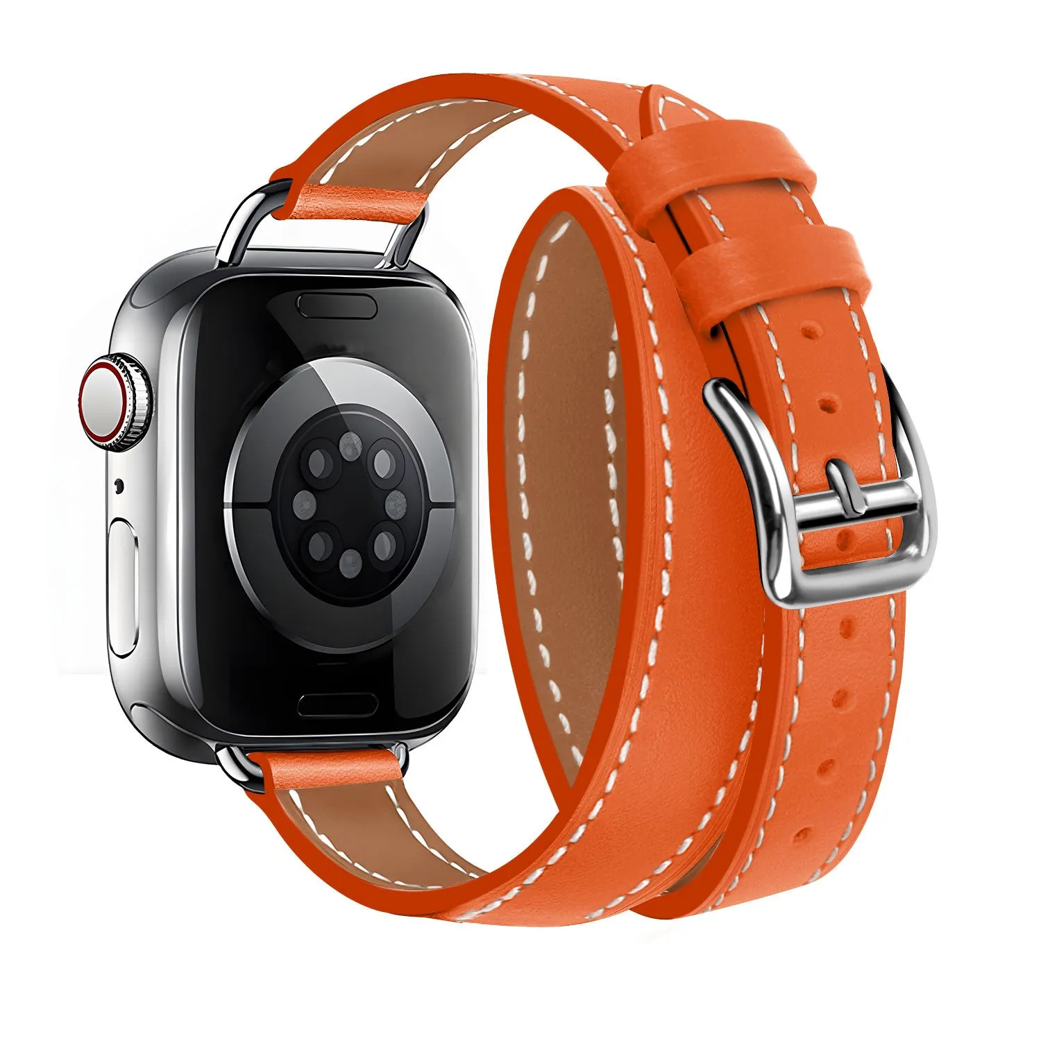 Editors Choice Apple Watch Leather Double Tour Strap (Orange)  Almost Sold Out!