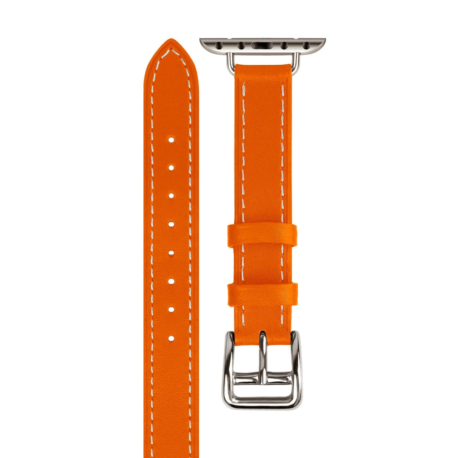 Editors Choice Apple Watch Leather Double Tour Strap (Orange)  Almost Sold Out!