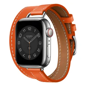 Editors Choice Apple Watch Leather Double Tour Strap (Orange)  Almost Sold Out!