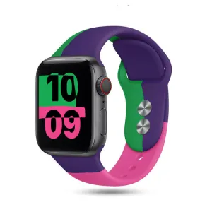 Editors Choice Apple Watch Silicone Strap Triple (Purple Green Pink)  Today Only!