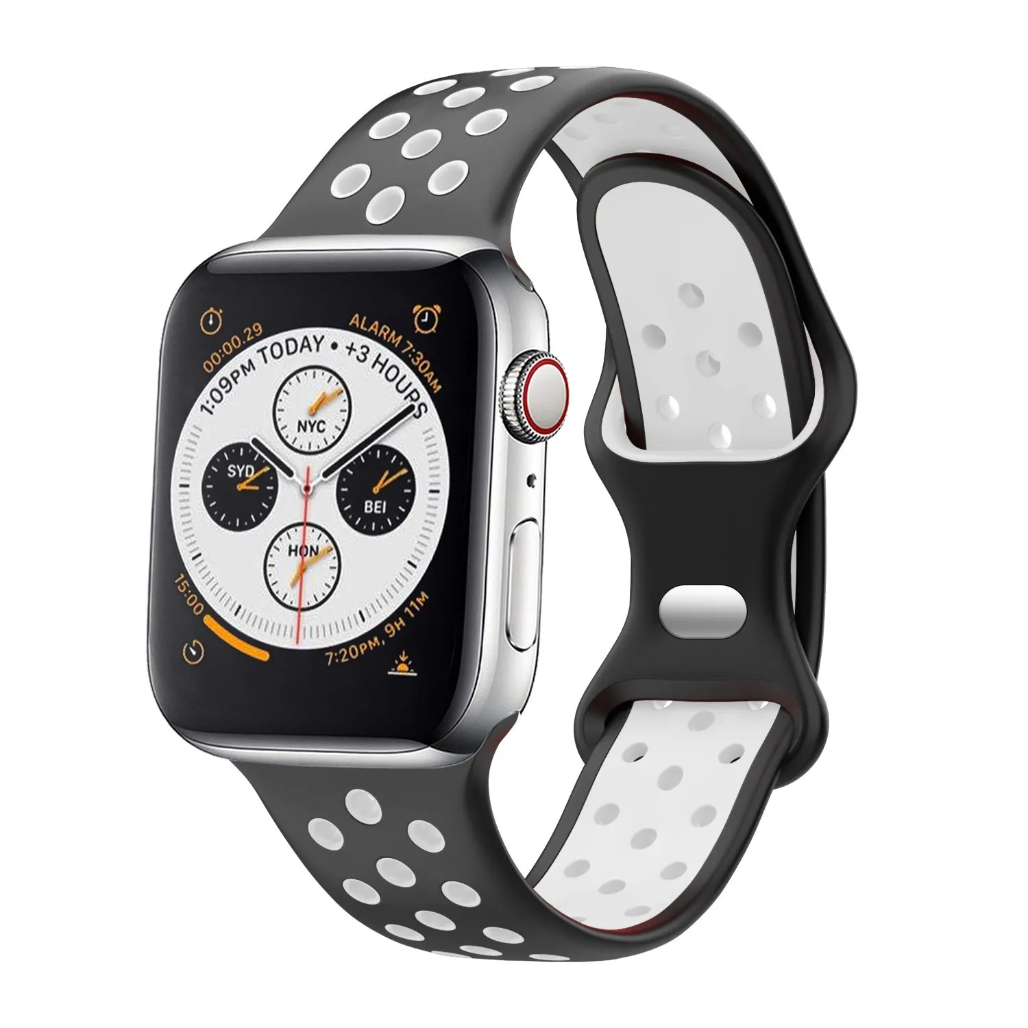 Editors Choice Apple Watch Sport Strap Classic (Black/White)  Today Only!