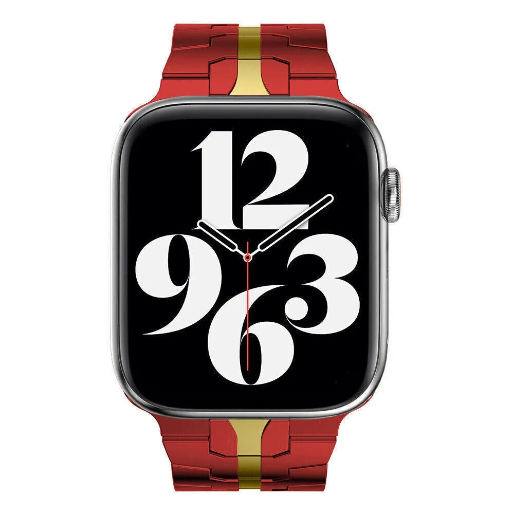 Editors Choice Apple Watch Steel Iron Strap (Red/Gold)  Last Few Pieces!