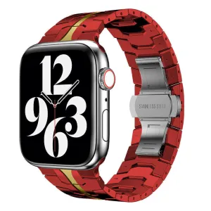 Editors Choice Apple Watch Steel Iron Strap (Red/Gold)  Last Few Pieces!