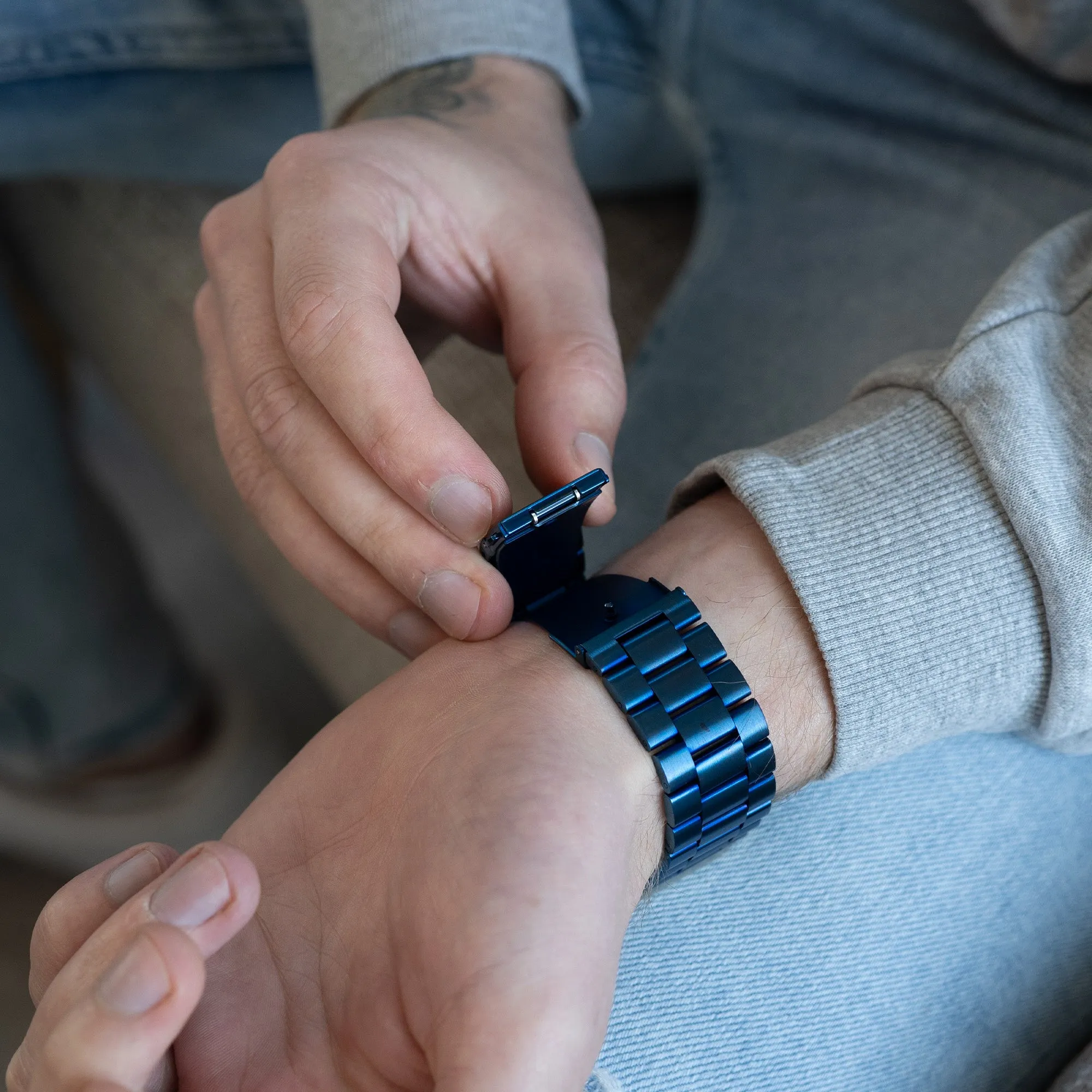 Editors Choice Apple Watch Steel Strap (Blue)  Almost Sold Out!