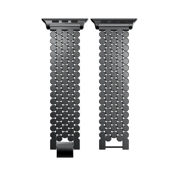 Editors Choice Apple Watch Steel Strap Hexagons (Black)  Almost Sold Out!