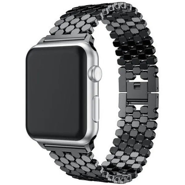 Editors Choice Apple Watch Steel Strap Hexagons (Black)  Almost Sold Out!