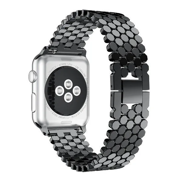 Editors Choice Apple Watch Steel Strap Hexagons (Black)  Almost Sold Out!