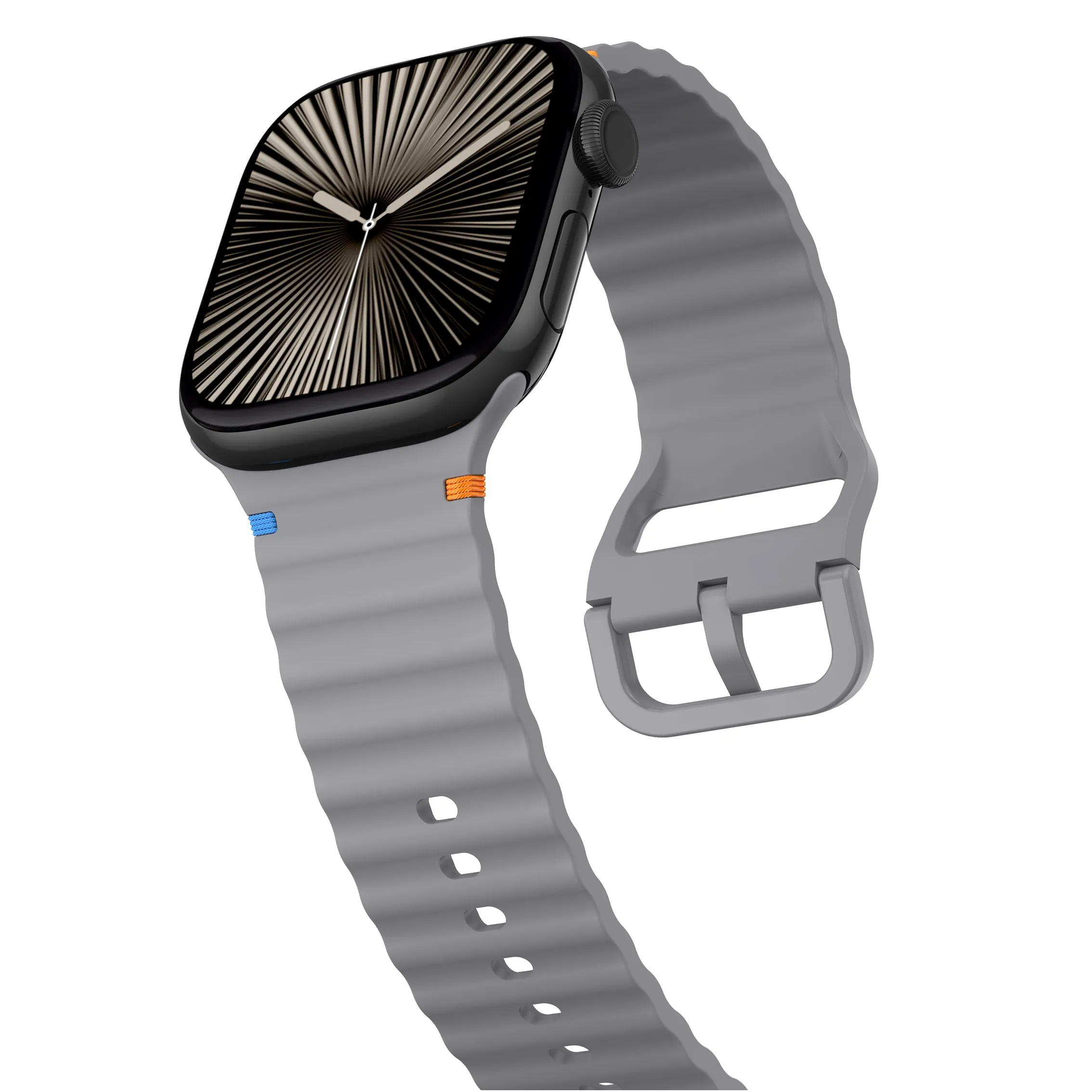 Editors Choice Apple Watch Wave Silicone Strap (Dark Gray)  Limited Release!