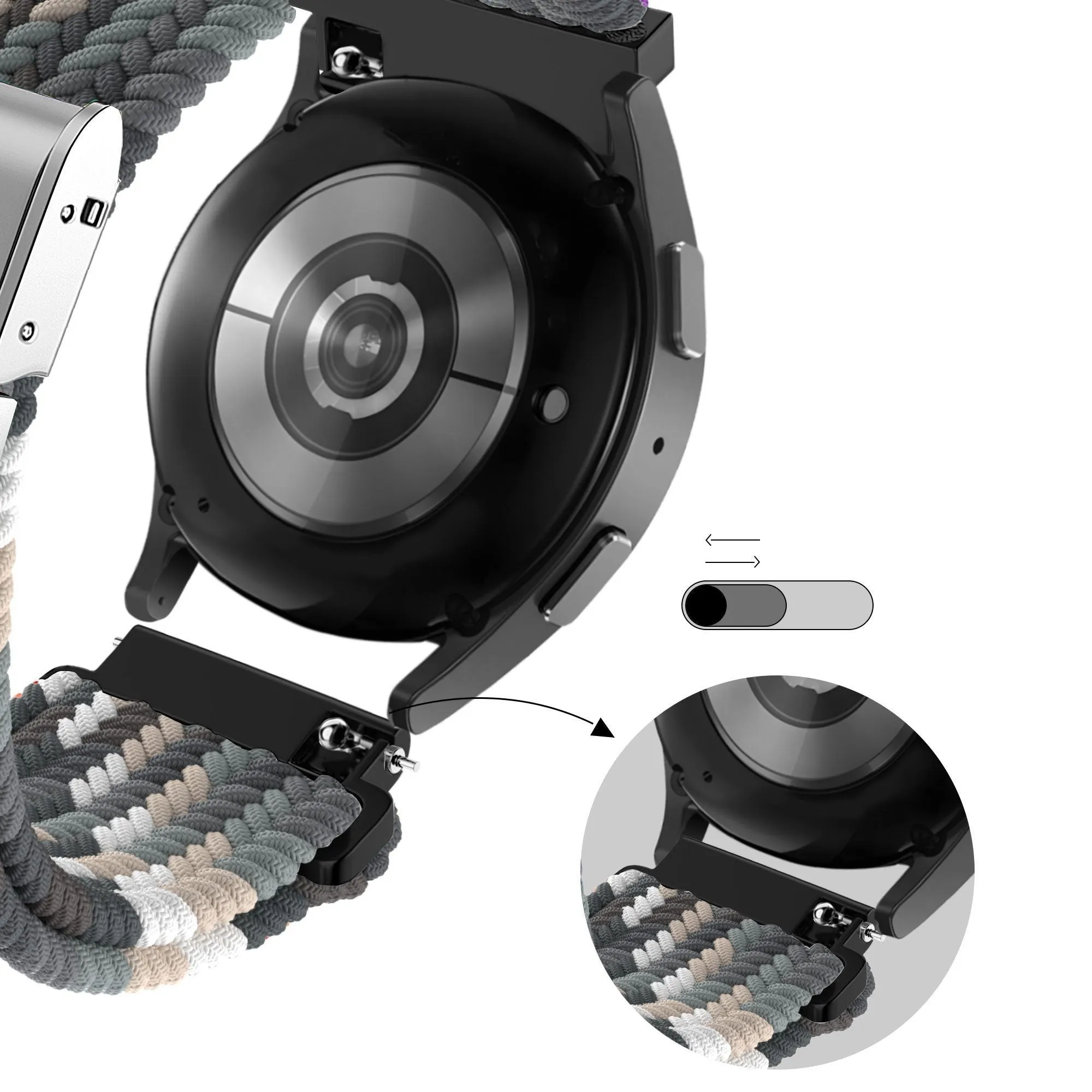 Editors Choice Bandz Amazfit GTS 2 Woven Nylon Strap (Black Mix)  Ends Soon!