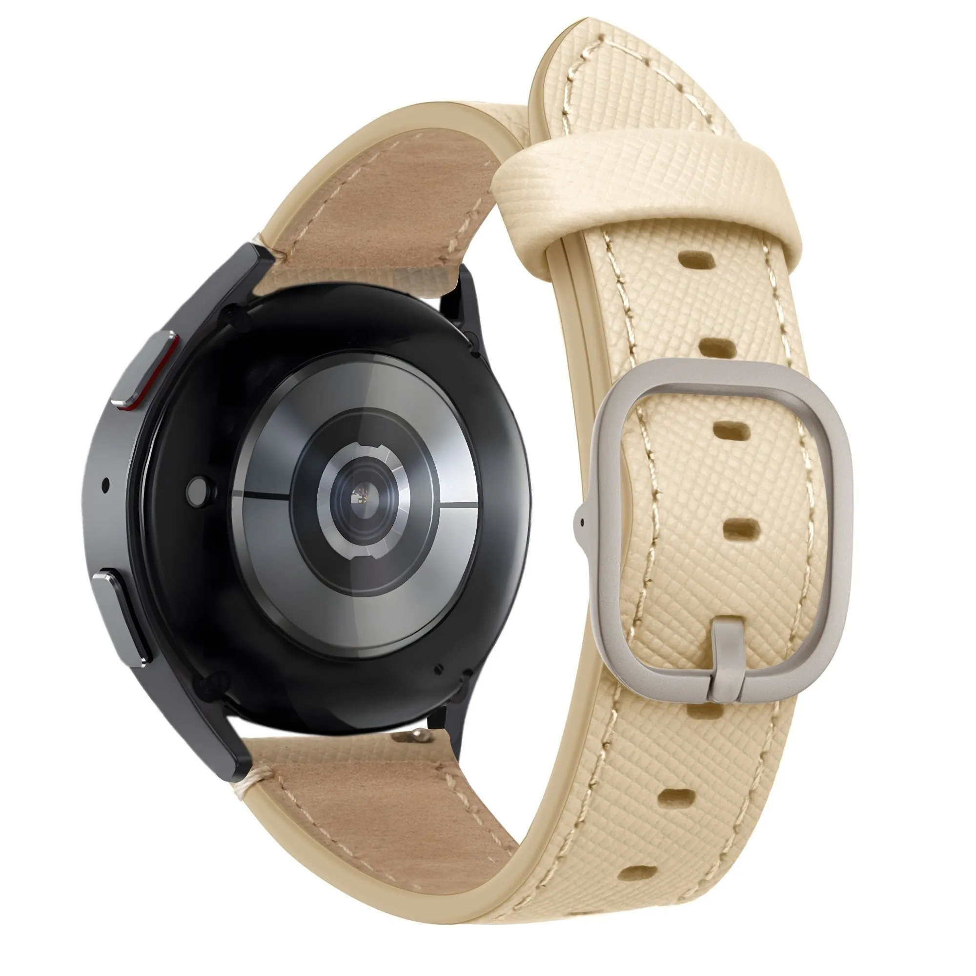 Editors Choice Bandz Amazfit GTS 4 Leather Strap 'Deluxe' (Khaki)  Limited Release!