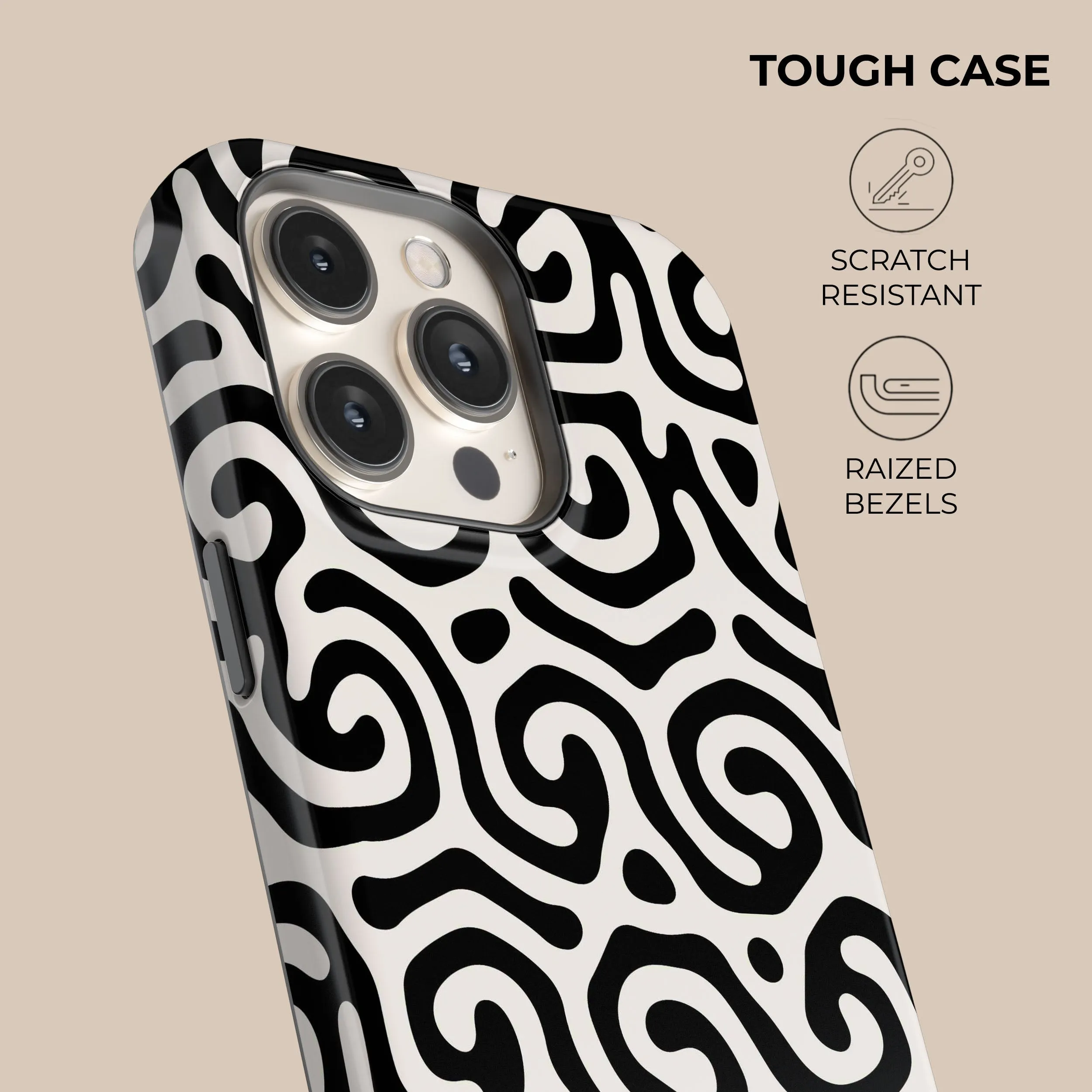 Editors Choice Black & White Curl Phone Case  Limited Availability!