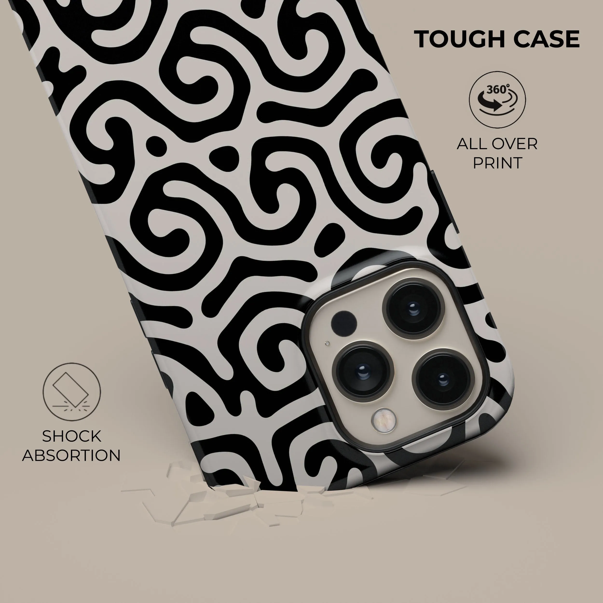 Editors Choice Black & White Curl Phone Case  Limited Availability!