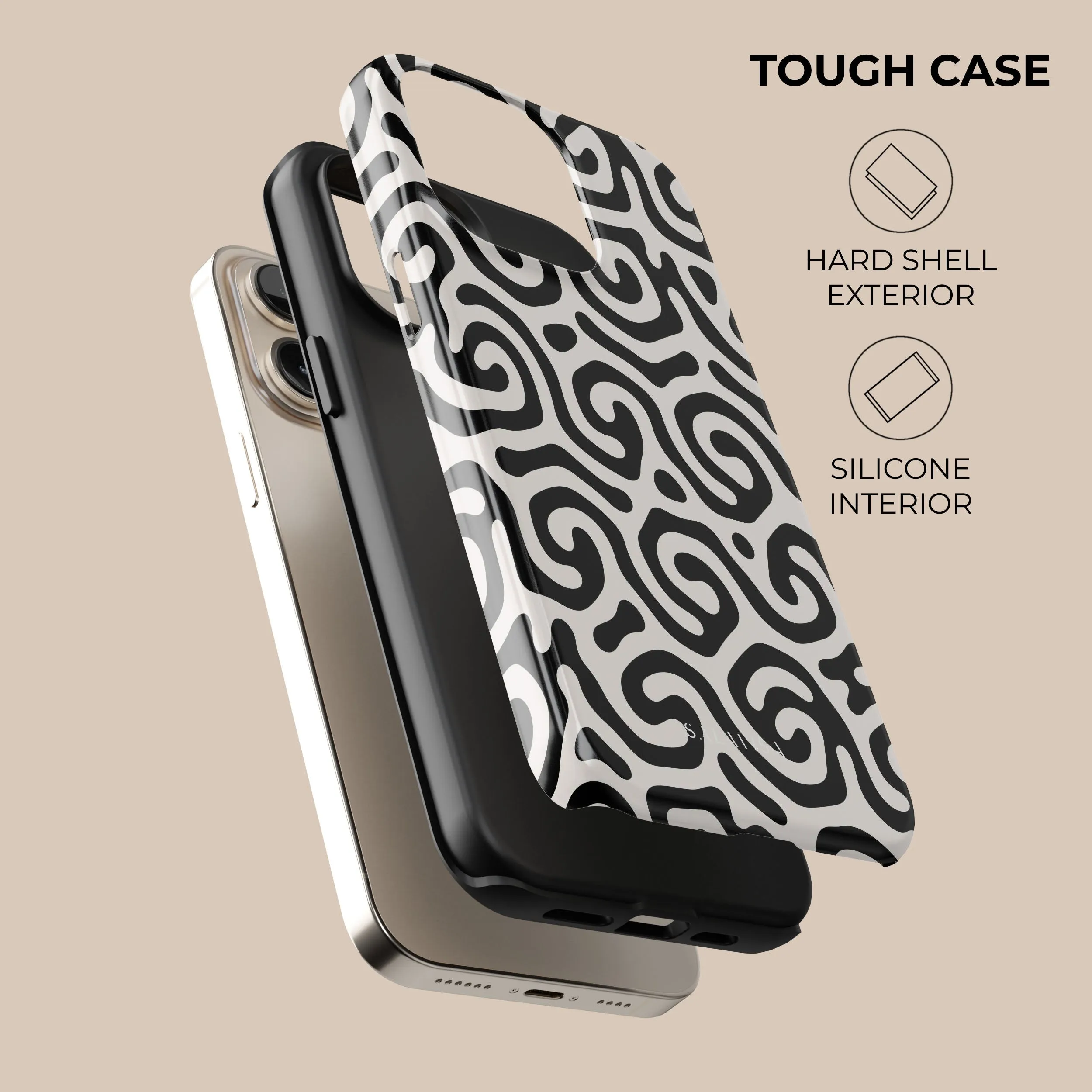 Editors Choice Black & White Curl Phone Case  Limited Availability!