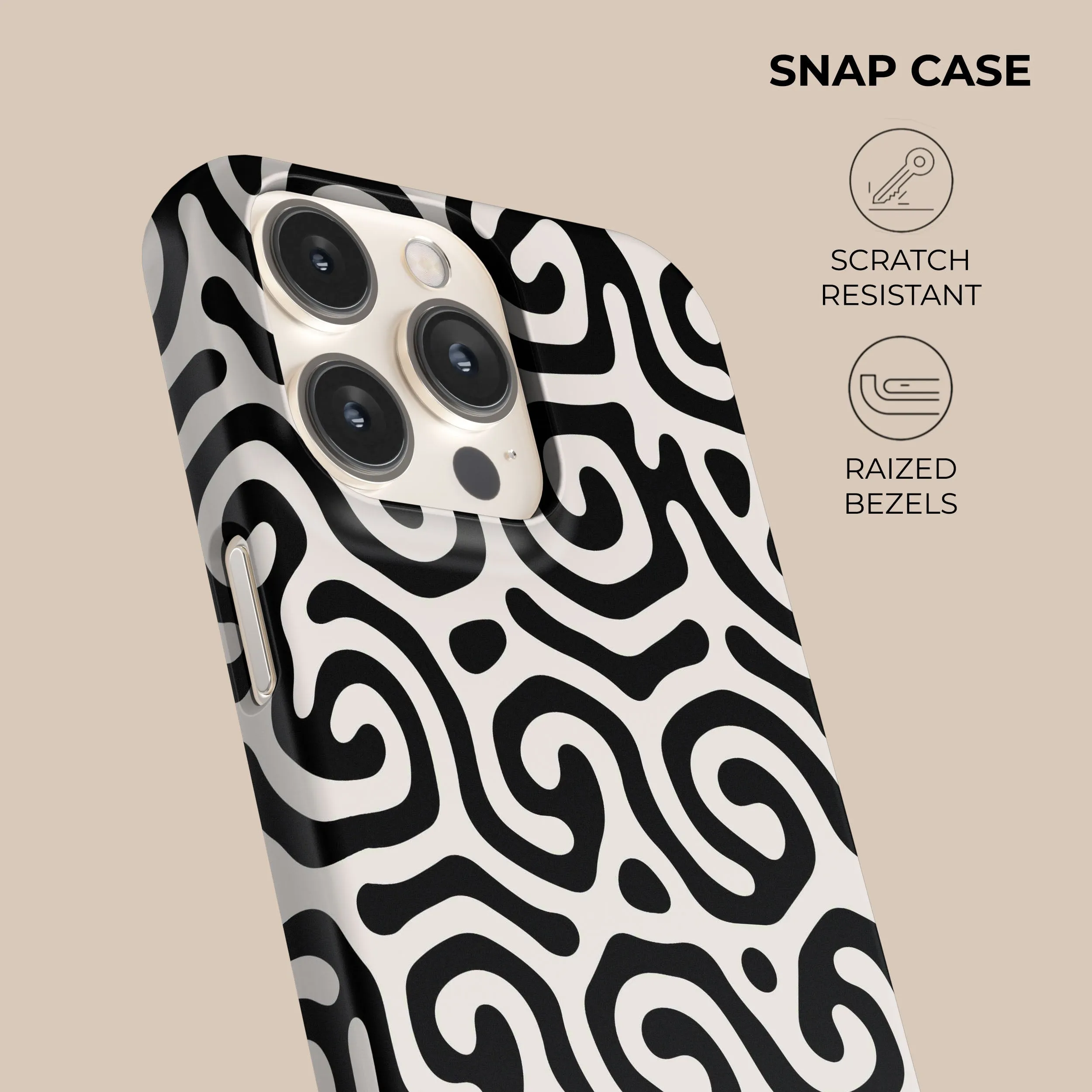 Editors Choice Black & White Curl Phone Case  Limited Availability!