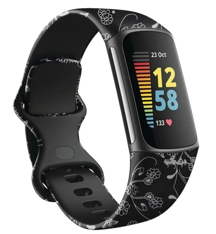 Editors Choice Black Floral Fitbit Charge 6 Strap  Almost Sold Out!
