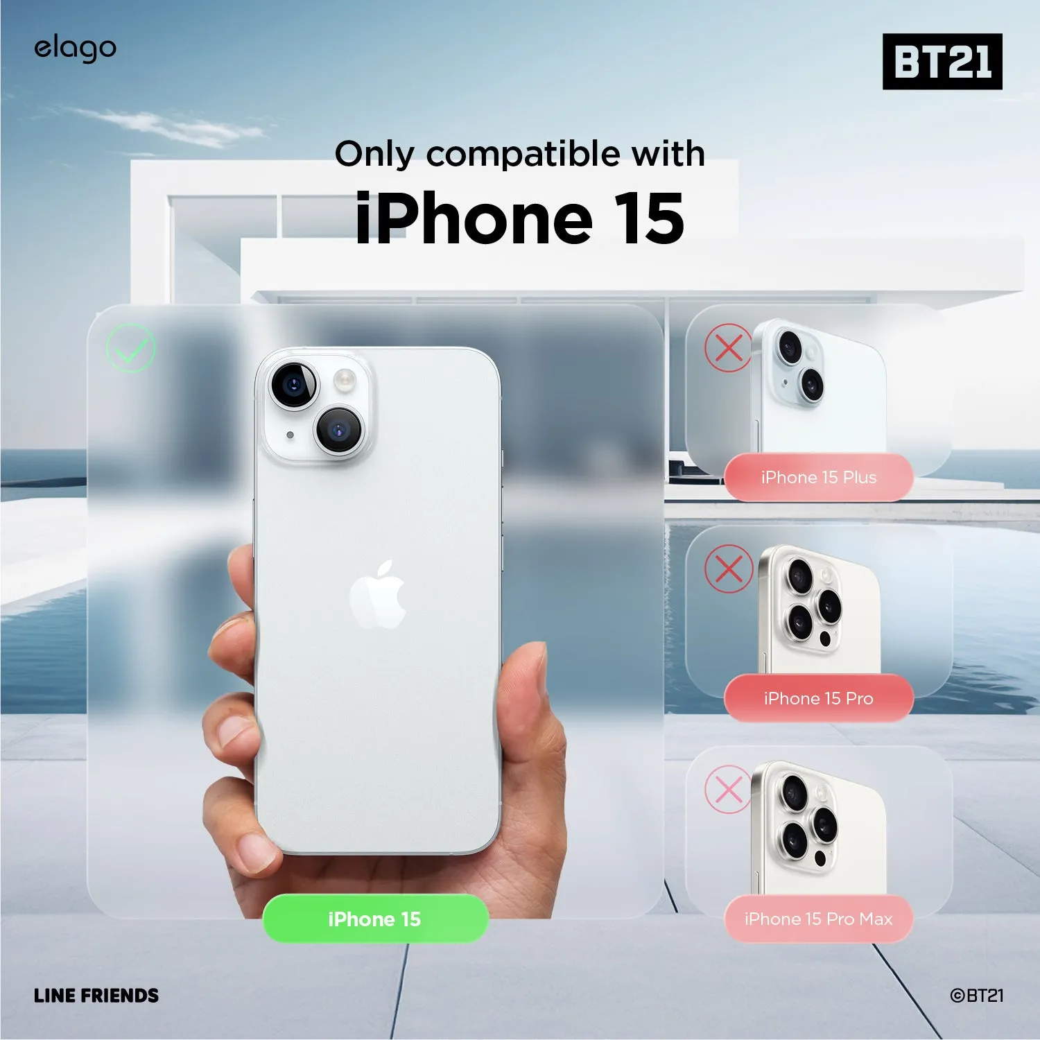 Editors Choice BT21 | elago Hope in Love Hybrid Case for iPhone 15  Going Fast!