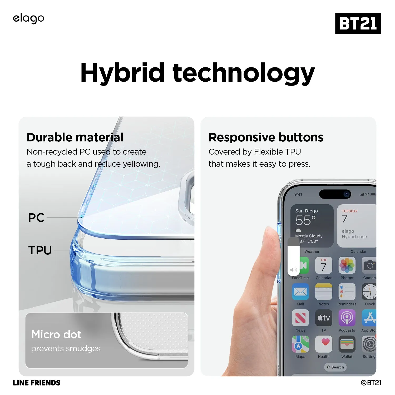 Editors Choice BT21 | elago Hope in Love Hybrid Case for iPhone 15  Going Fast!
