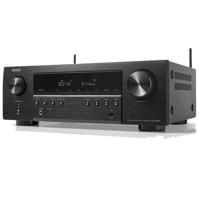 Editors Choice Denon AVR-S660H 5.2ch 8K AV Receiver, Voice Control and HEOS Built-in (Each)  Limited Availability!