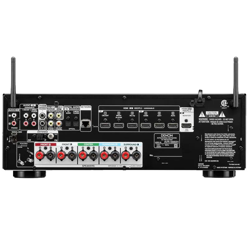 Editors Choice Denon AVR-S660H 5.2ch 8K AV Receiver, Voice Control and HEOS Built-in (Each)  Limited Availability!