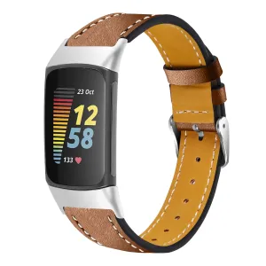 Editors Choice Fitbit Charge 6 Modern Leather Strap (Brown)  Limited Stock!