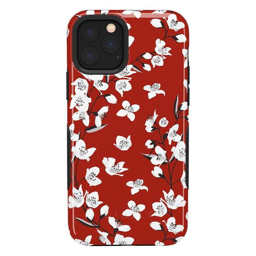 Editors Choice Floral Forest | Red Cherry Blossom Floral Case  Stylish & Comfortable