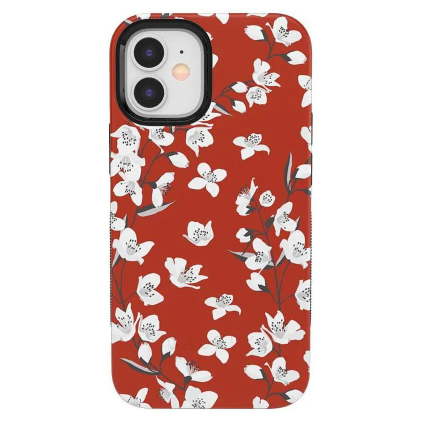 Editors Choice Floral Forest | Red Cherry Blossom Floral Case  Stylish & Comfortable
