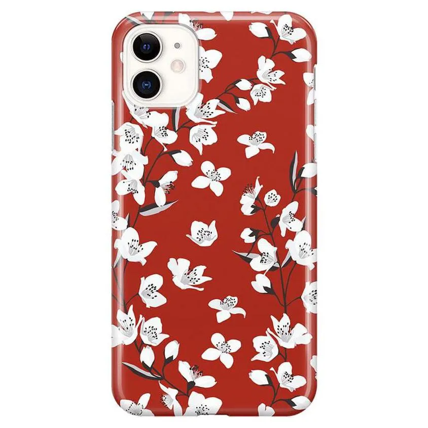 Editors Choice Floral Forest | Red Cherry Blossom Floral Case  Stylish & Comfortable