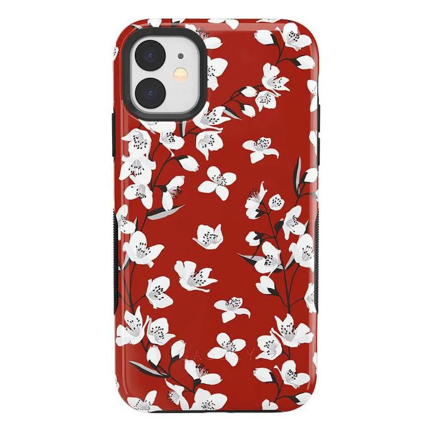 Editors Choice Floral Forest | Red Cherry Blossom Floral Case  Stylish & Comfortable