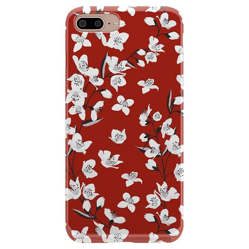Editors Choice Floral Forest | Red Cherry Blossom Floral Case  Stylish & Comfortable