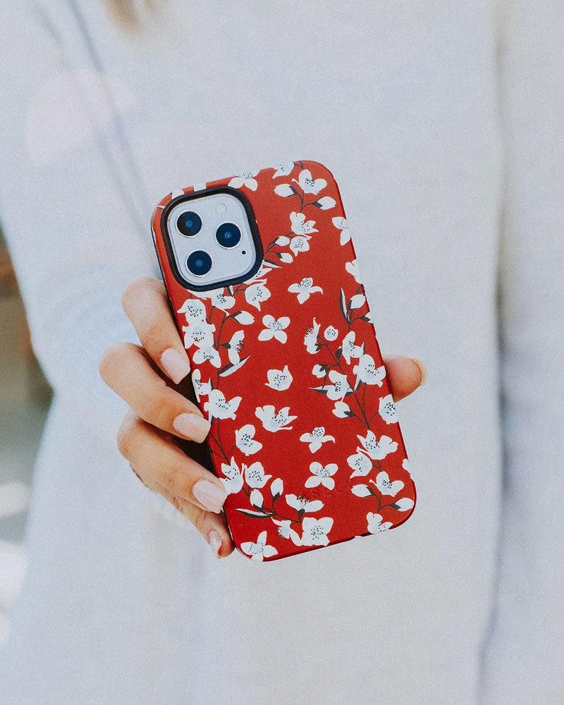 Editors Choice Floral Forest | Red Cherry Blossom Floral Case  Stylish & Comfortable