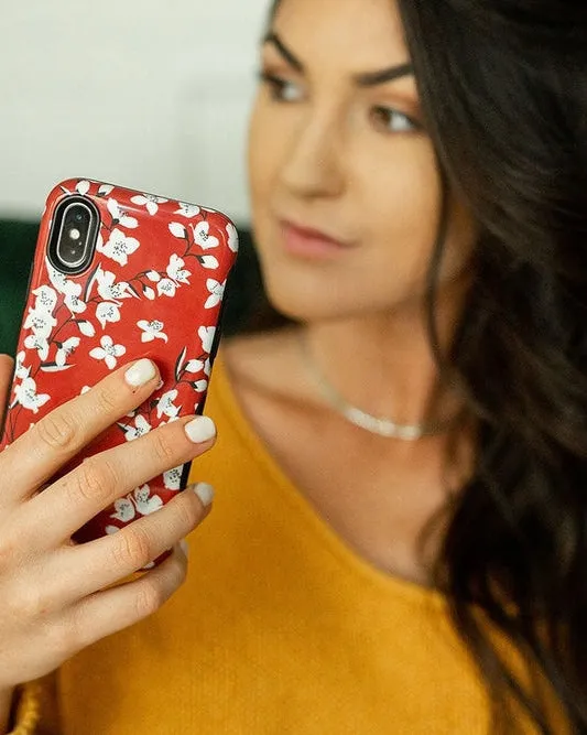 Editors Choice Floral Forest | Red Cherry Blossom Floral Case  Stylish & Comfortable