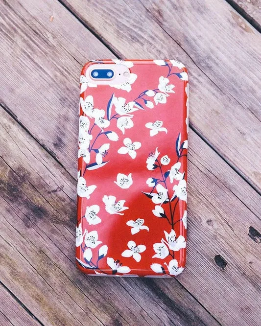 Editors Choice Floral Forest | Red Cherry Blossom Floral Case  Stylish & Comfortable