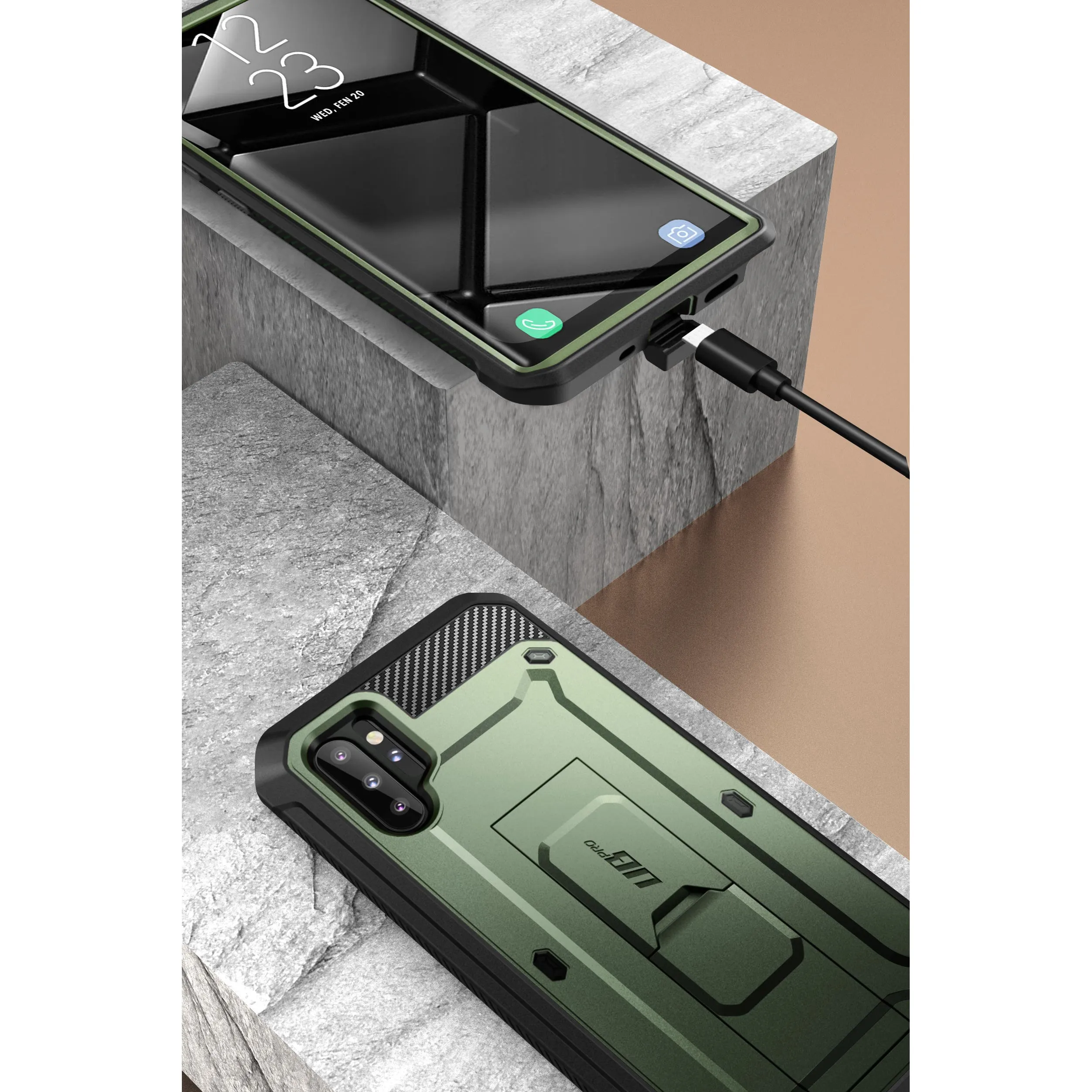 Editors Choice Galaxy Note10 Plus / Note10 Plus 5G Unicorn Beetle Pro Full-Body Rugged Case-Dark Green  Almost Gone!