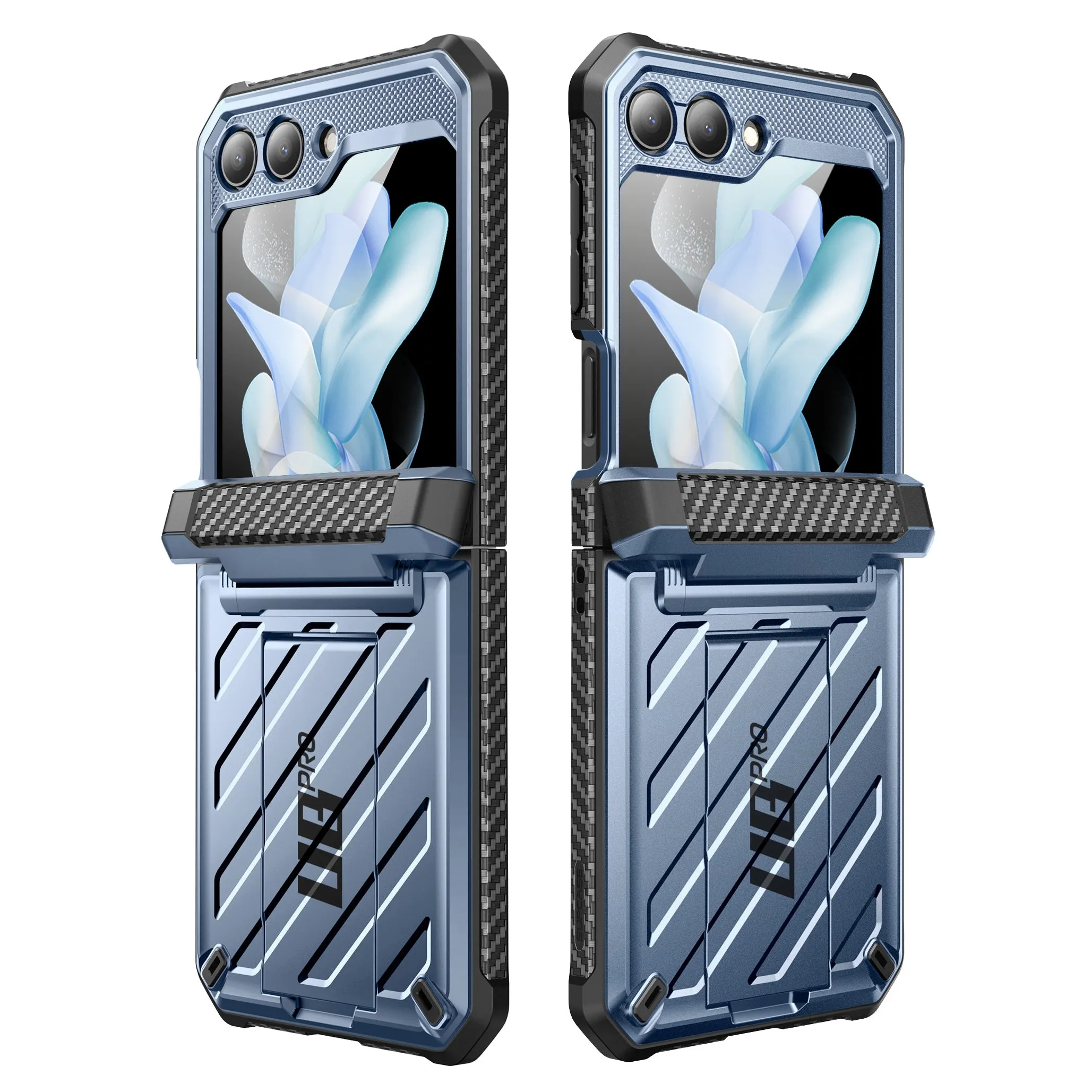 Editors Choice Galaxy Z Flip5 Unicorn Beetle PRO Rugged Case with Belt Clip-Metallic Blue  Going Fast!