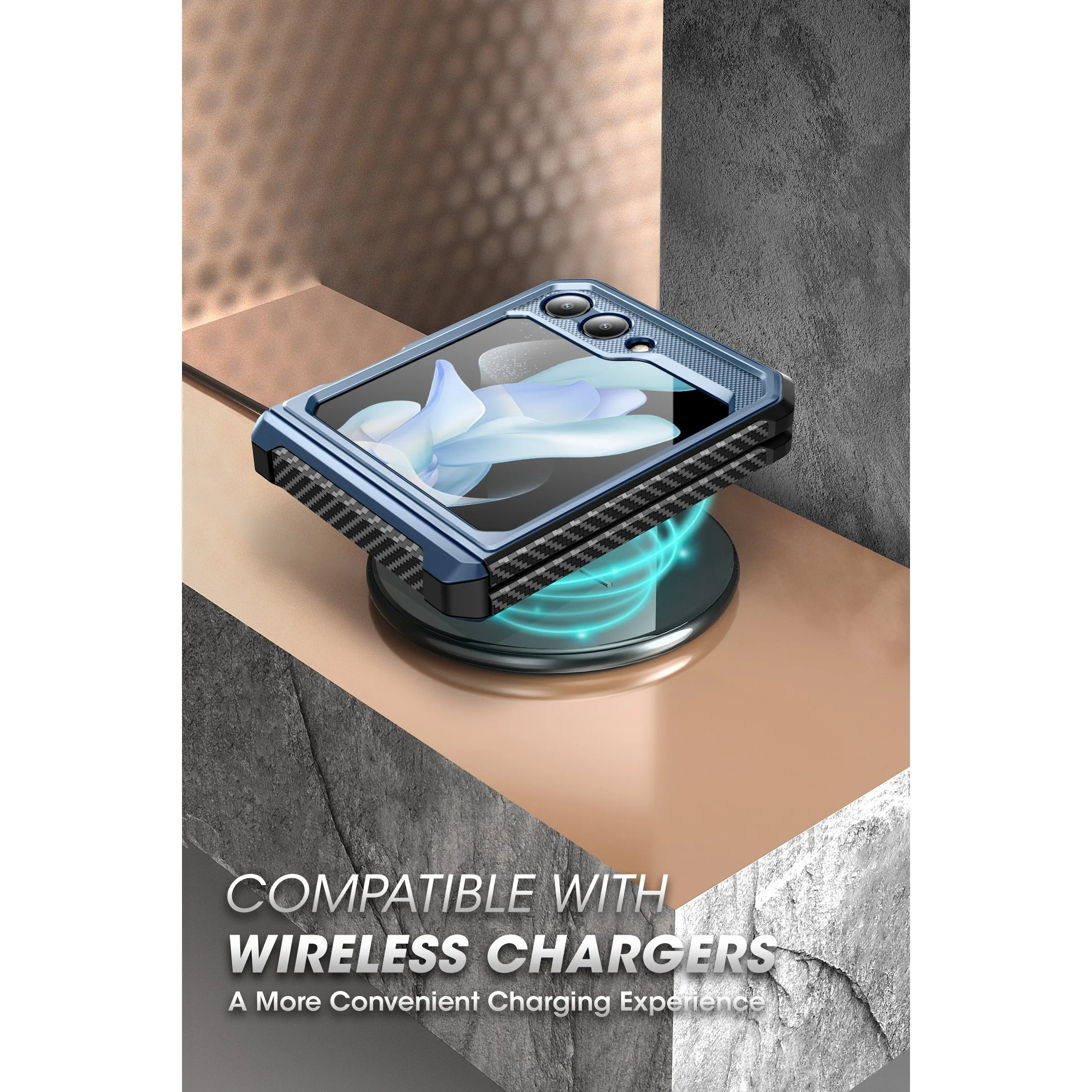 Editors Choice Galaxy Z Flip5 Unicorn Beetle PRO Rugged Case with Belt Clip-Metallic Blue  Going Fast!
