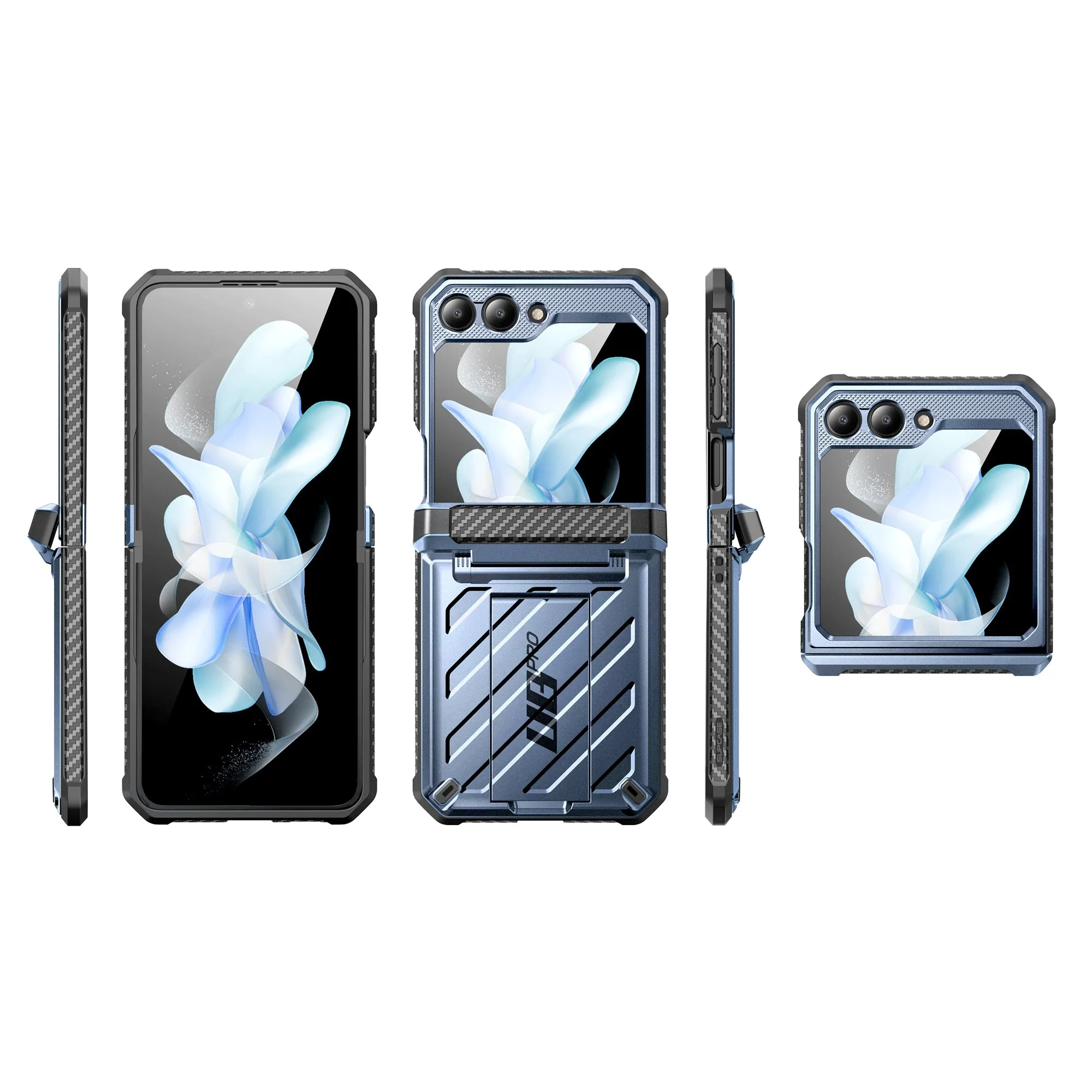 Editors Choice Galaxy Z Flip5 Unicorn Beetle PRO Rugged Case with Belt Clip-Metallic Blue  Going Fast!