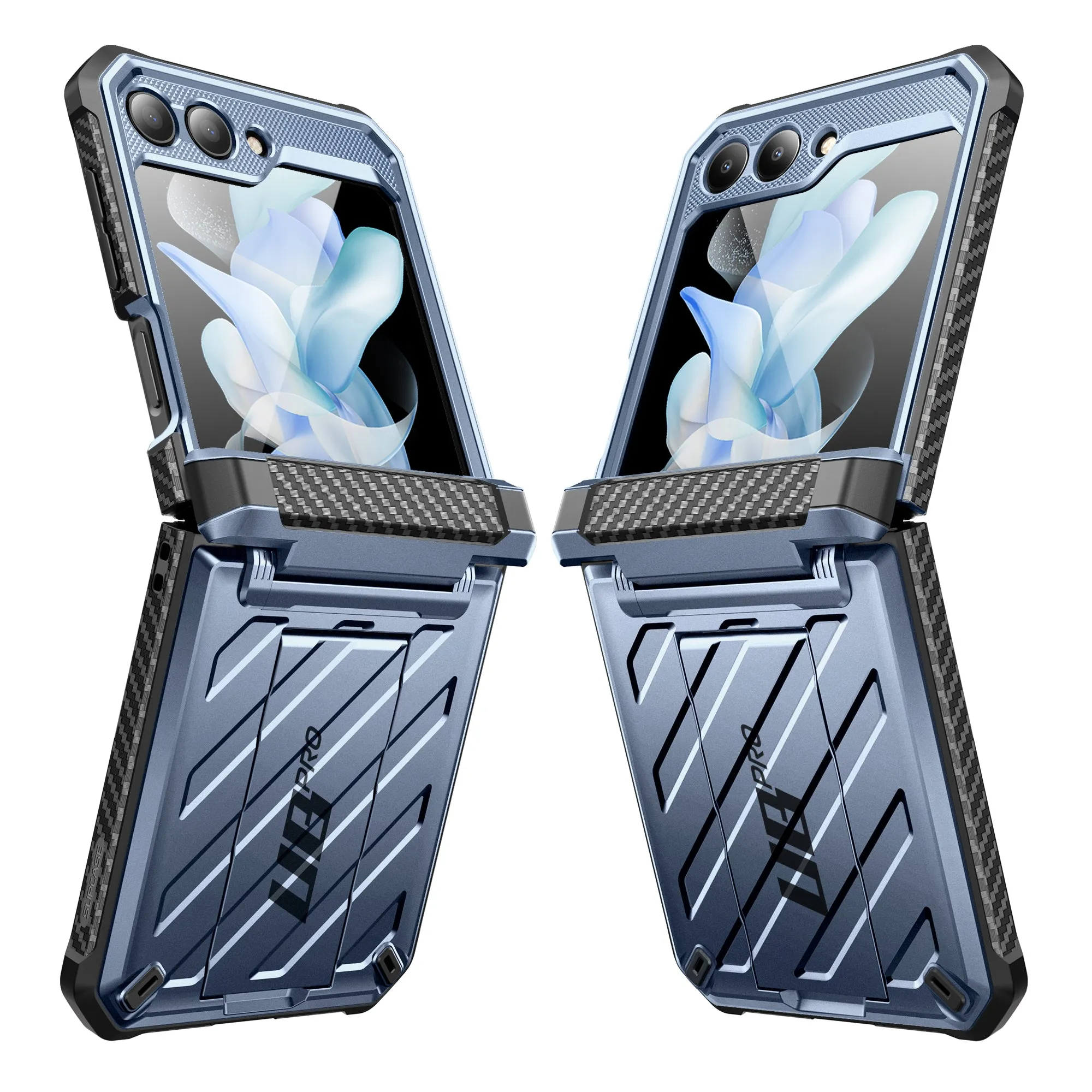 Editors Choice Galaxy Z Flip5 Unicorn Beetle PRO Rugged Case with Belt Clip-Metallic Blue  Going Fast!