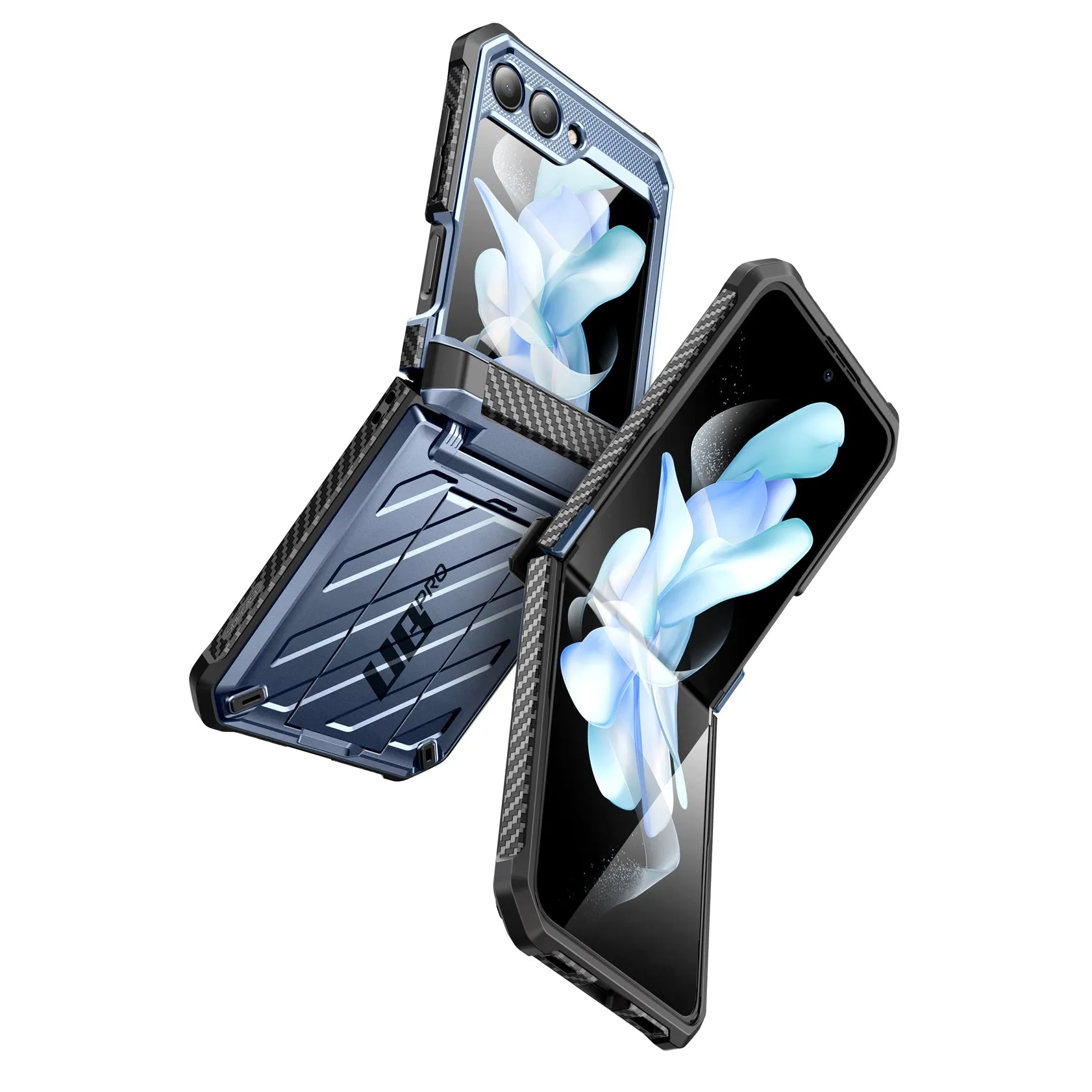 Editors Choice Galaxy Z Flip5 Unicorn Beetle PRO Rugged Case with Belt Clip-Metallic Blue  Going Fast!