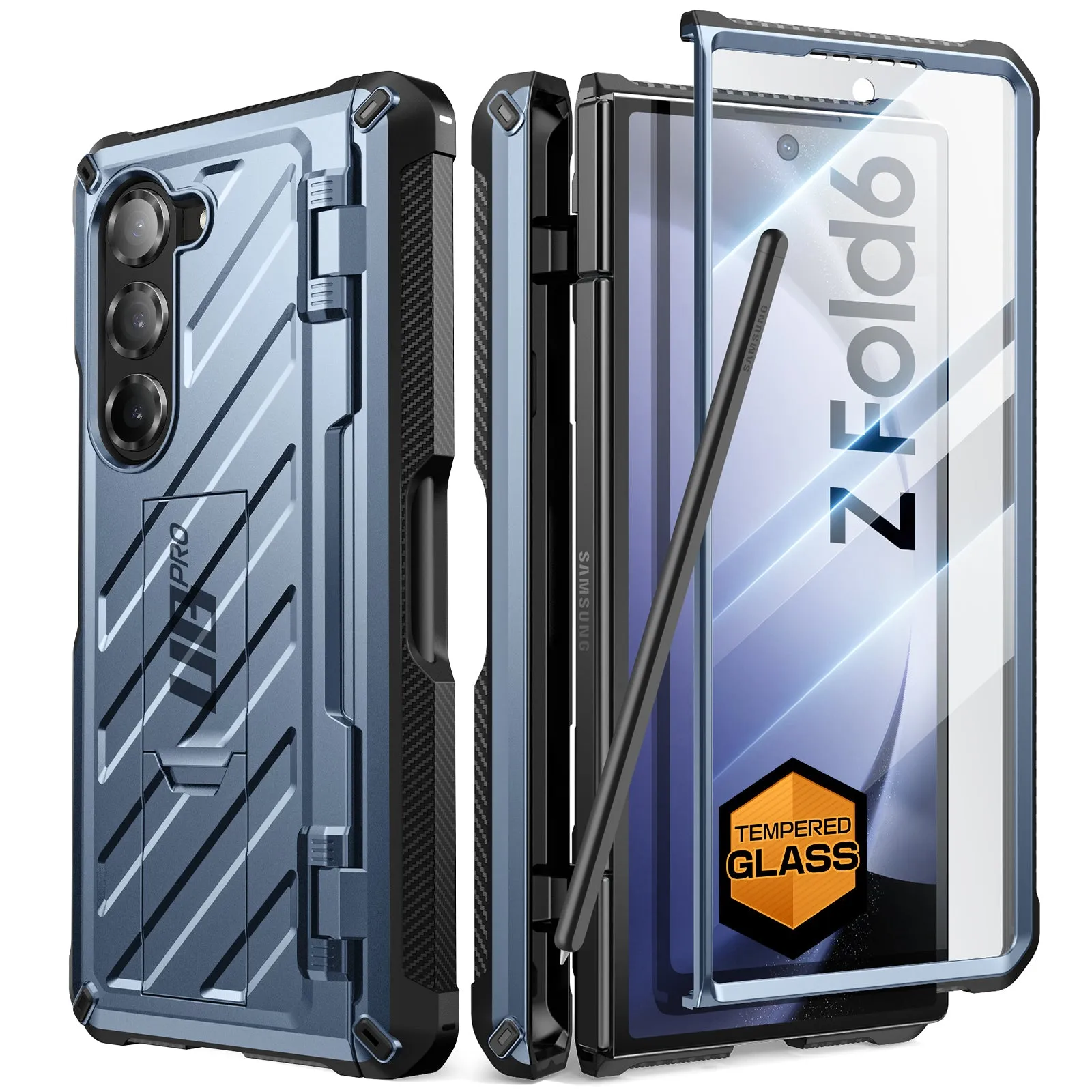 Editors Choice Galaxy Z Fold6 Unicorn Beetle PRO Rugged Case - Metallic Blue  Today Only!