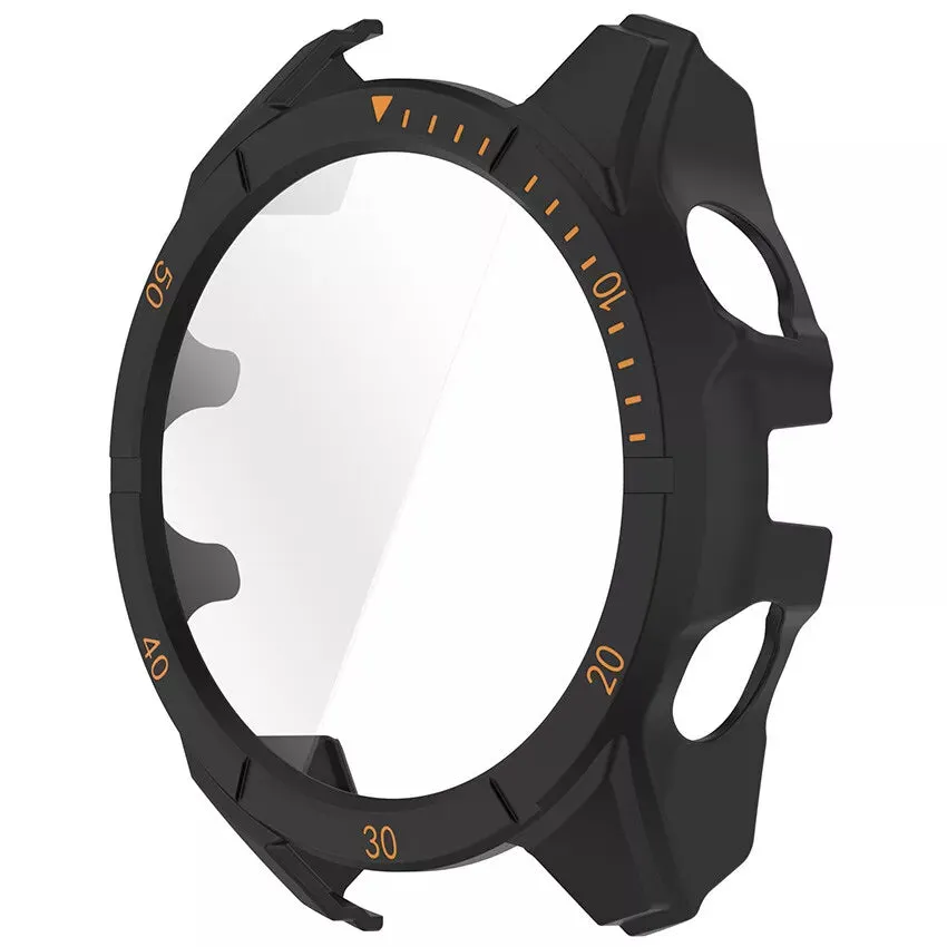 Editors Choice Garmin Fenix 8 - 47mm AMOLED Hard Case with Glass (Black/Orange)  Stylish & Comfortable