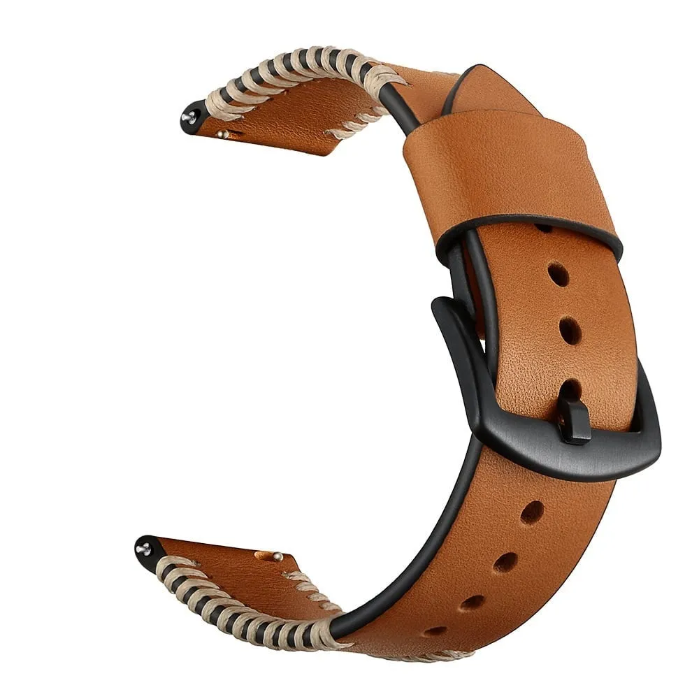 Editors Choice Huawei Watch 3 (Pro) Stitched Leather Strap (Brown)  Dont Miss Out!