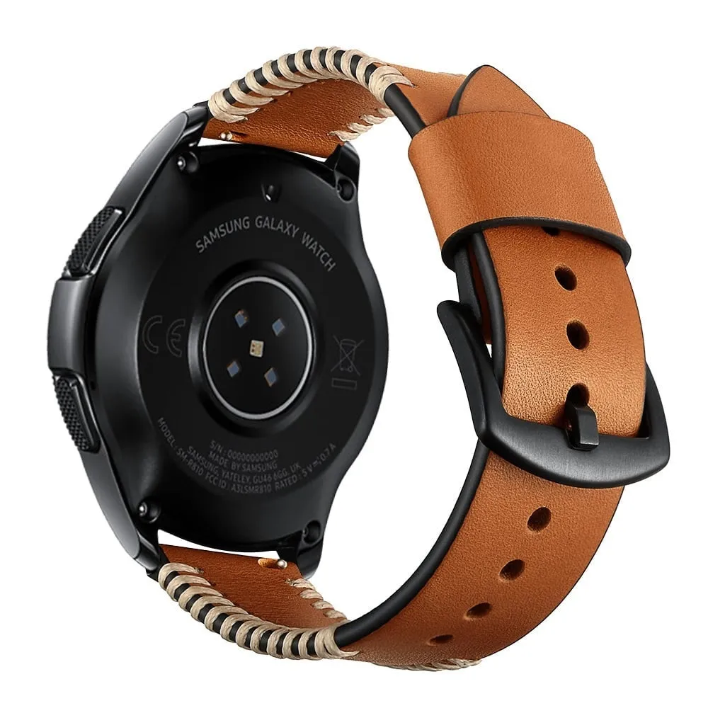 Editors Choice Huawei Watch 3 (Pro) Stitched Leather Strap (Brown)  Dont Miss Out!