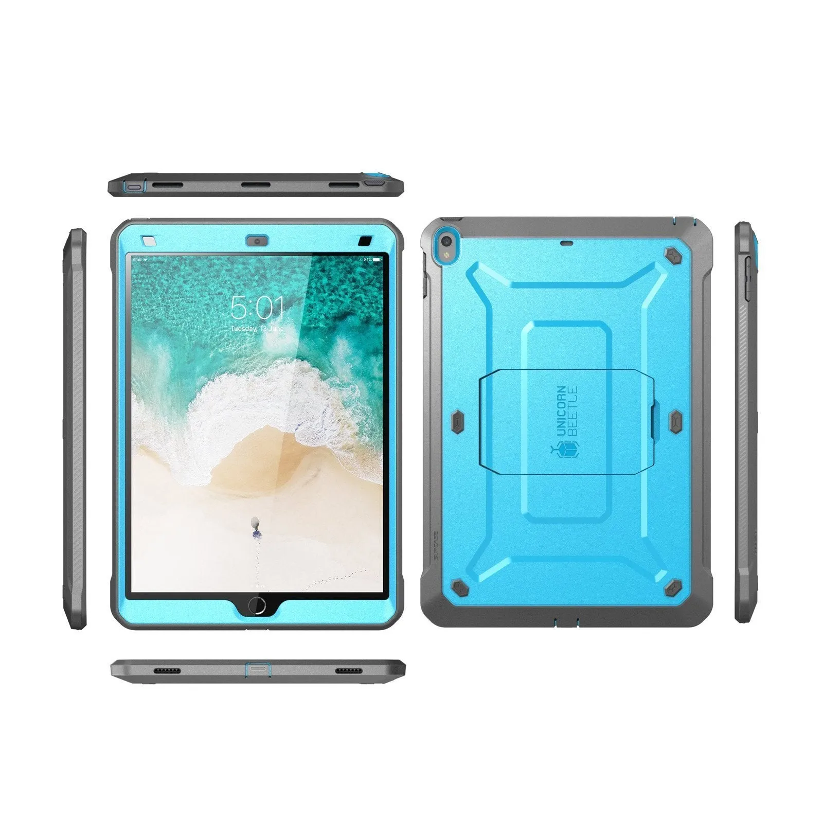 Editors Choice iPad Pro 10.5 inch (2017) Unicorn Beetle Rugged Case with Screen Protector-Blue  Almost Gone!