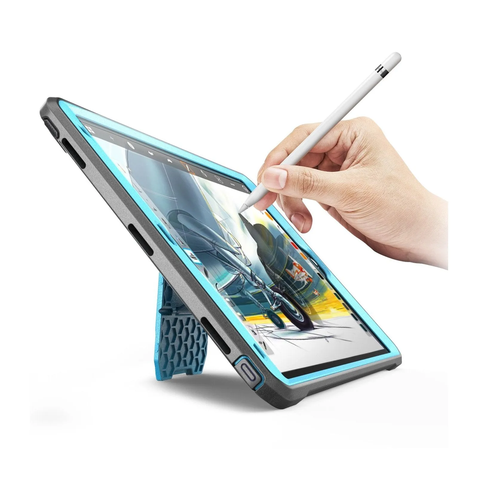 Editors Choice iPad Pro 10.5 inch (2017) Unicorn Beetle Rugged Case with Screen Protector-Blue  Almost Gone!