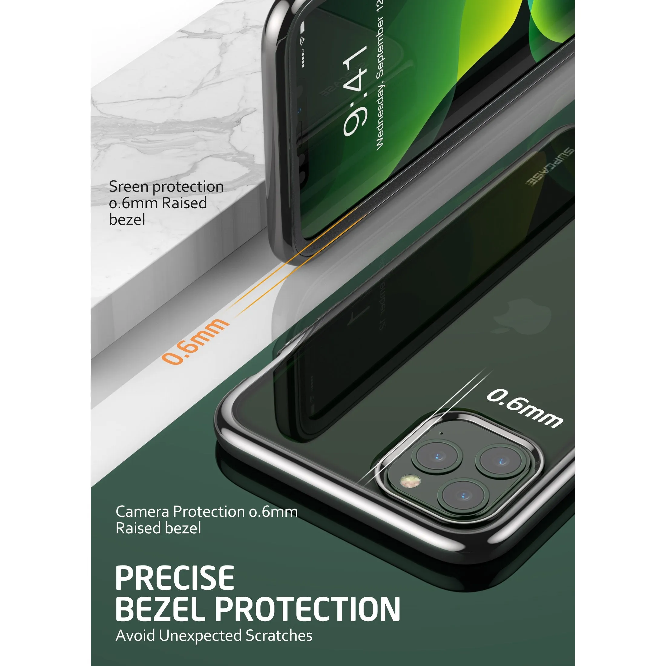 Editors Choice iPhone 11 Pro 5.8 inch Unicorn Beetle Electro Slim Clear Case-Black  Today Only!
